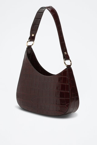 Leren Handtas Aline Croco - Bordeauxrood