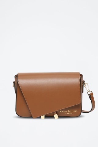 Leren Schoudertas Aela Box - Camel