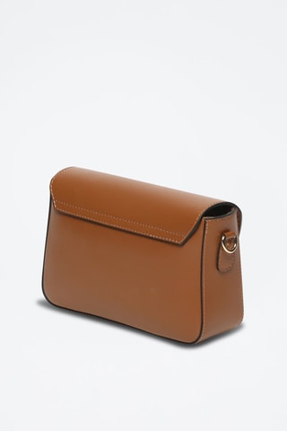 Leren Schoudertas Aela Box - Camel