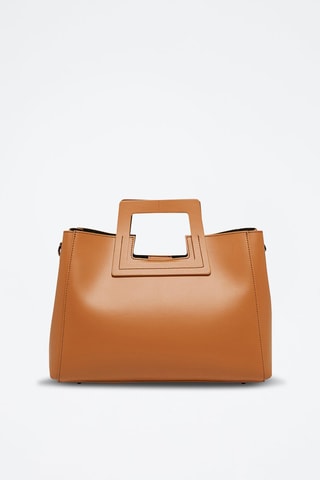 Leren Handtas en Clutch Jane - Camel