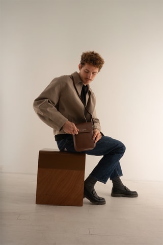 Leren Schoudertas Emir - Bruin