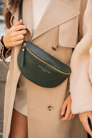 Leren Schoudertas Kimi Olijfgroen - Groen