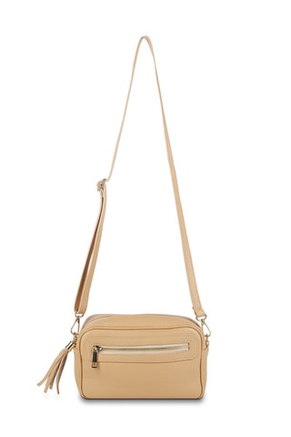 Leren Schoudertas Gaby Beige - Camel