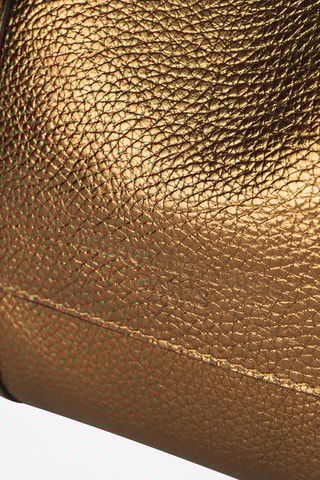 Leren Shopper Mini Malta  - Bruin - Goudkleurig