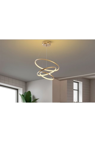 Candeeiro suspenso LED - Dourado - 28 W