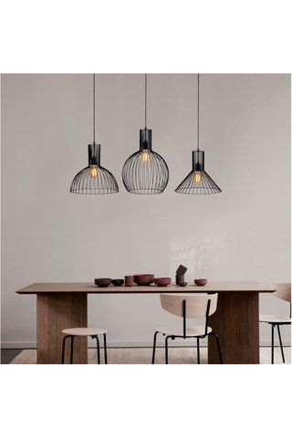 Hanglamp Fellini - Zwart - 3 x 100 W