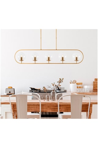 Hanglampen - Goudkleurig en Wit - 5 x 15 W