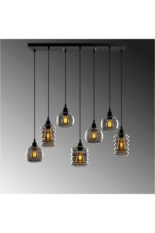 Hanglamp Smoked - Zwart - 7 x 60 W