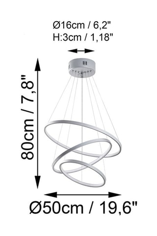 Candeeiro suspenso LED - Cinzento - 28 W