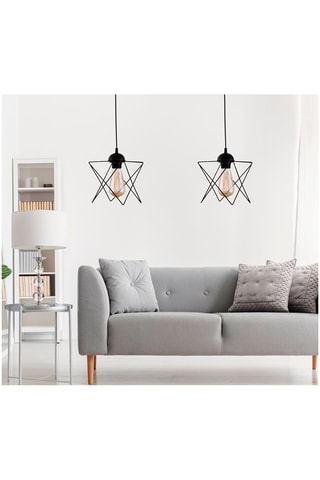 2 candeeiros suspensos - Preto - 45 - 60 W