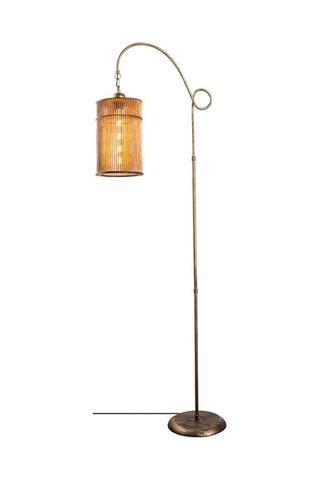 Bamboe Staanlamp Cylinder Floor - Goudkleurig