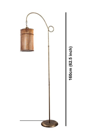 Bamboe Staanlamp Cylinder Floor - Goudkleurig