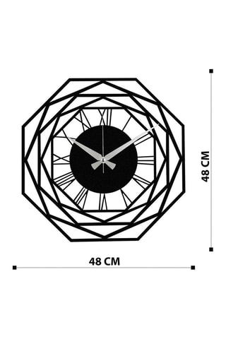 Wandklok - 48 x 48 cm - Zwart