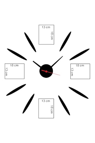 Klok met 4 Fotolijsten - 50 x 50 cm - Zwart