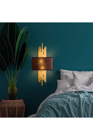 Wandlamp Axis - Goudkleurig en Bruin - 2 x 40 W