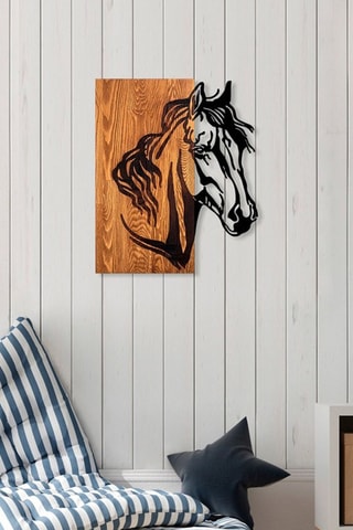 Houten Wanddecoratie Naturel en Zwart - 48 x 58 cm