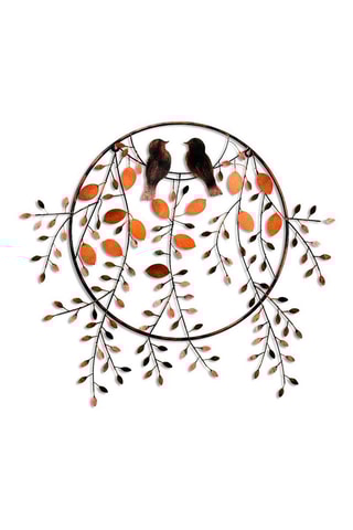 Wanddecoratie Love of Birds - 86 x 75 cm - Zwart en Rood