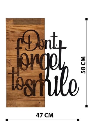 Wanddecoratie Dont Forget To Smile - Zwart en Naturel