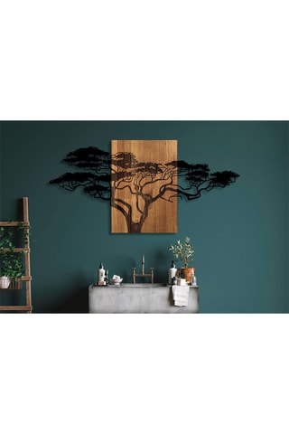 Décoration murale - 144 x 70 cm - Naturel et noir