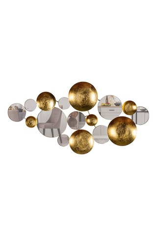 Wanddecoratie Infinity 1 - 116 x 4 x 60 cm - Goudkleurig en Wit