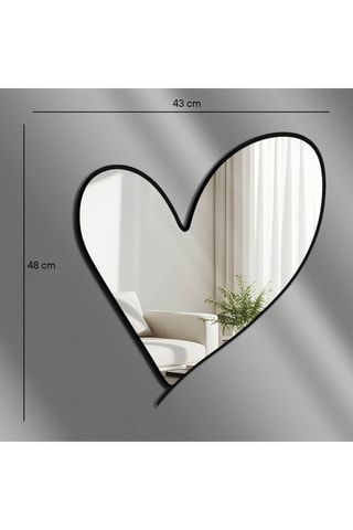 Spiegel - 43 x 48 cm - Zilverkleurig en Zwart