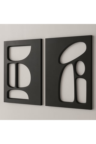 2 Wanddecoraties - 50 x 70 cm - Zwart
