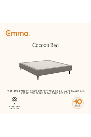 Ensemble lit Cocoon Emma + Matelas Hybride V2 + Protège matelas Emma - Gris