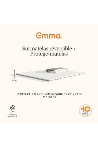 Ensemble protège-matelas réversible Emma et surmatelas Premium Emma