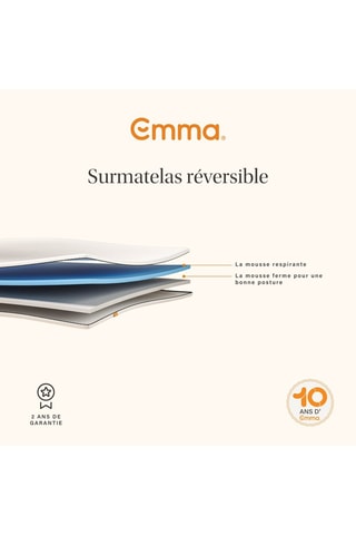 Ensemble protège-matelas réversible Emma et surmatelas Premium Emma