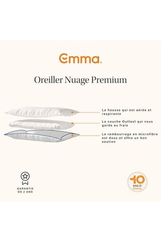 Oreiller Nuage premium thermorégulé - Moelleux