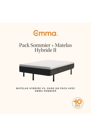 Ensemble matelas Hybride II et sommier Emma