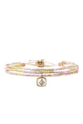Bracelet Maya - Doré et rose poudré