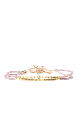 Bracelet Ambre - Doré et rose poudré