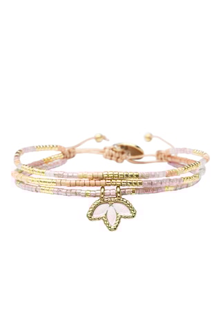 Bracelet Tina - Doré et mauve