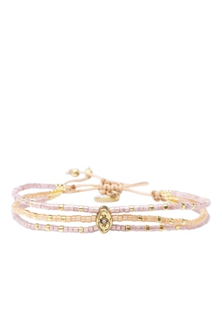 Bracelet Maya - Doré et mauve