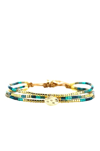 Bracelet Emy - Doré et bleu pétrole