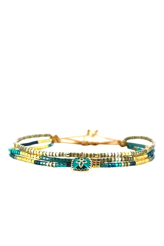Bracelet Alma - Doré et bleu pétrole