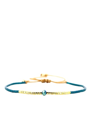 Bracelet Clara - Doré et bleu pétrole