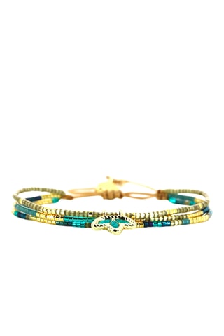 Bracelet Tina - Doré et bleu pétrole