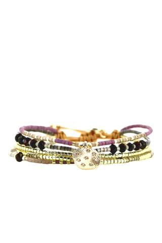 Bracelet multi-rangs Fanny - Doré et rose