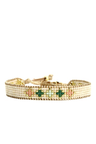 Bracelet multi-rangs Alba - Doré et vert émeraude