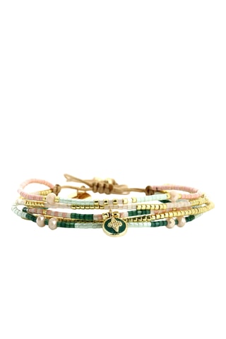 Bracelet multi-rangs Joy - Doré et vert émeraude