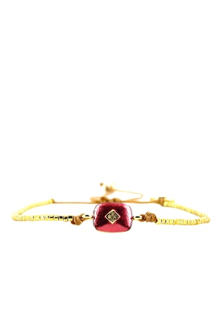 Bracelet Alix - Doré et bordeaux