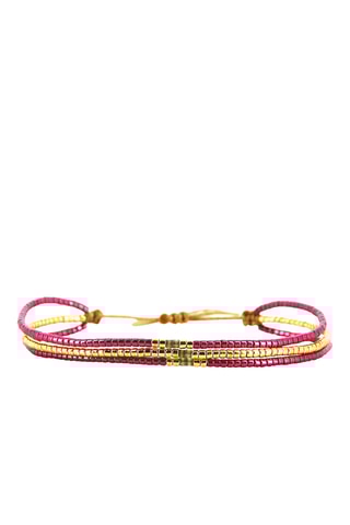 Bracelet Mia - Doré et fuchsia