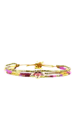 Bracelet Tina - Doré et fuchsia