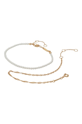 2 bracelets Fedrican - Doré et blanc