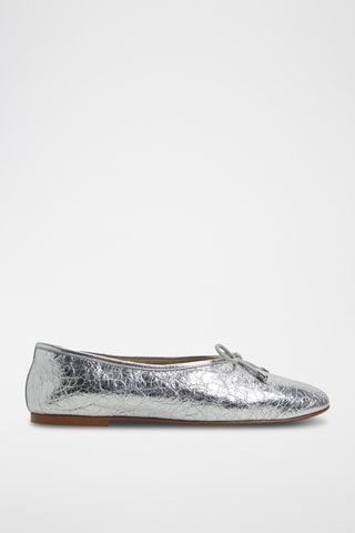 Ballerines en cuir de chèvre Joselie - Argenté