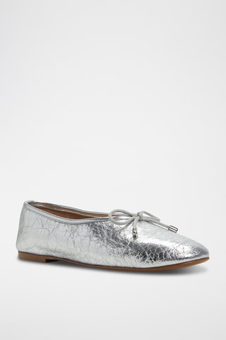 Ballerines en cuir de chèvre Joselie - Argenté