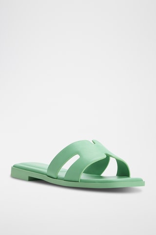 Mules en cuir de mouton Itsandal - Vert d’eau