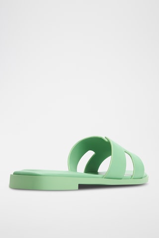 Mules en cuir de mouton Itsandal - Vert d’eau